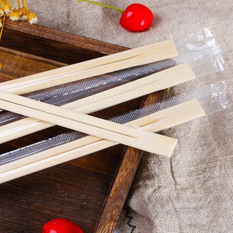 Disposable chopsticks wrapped in plastic